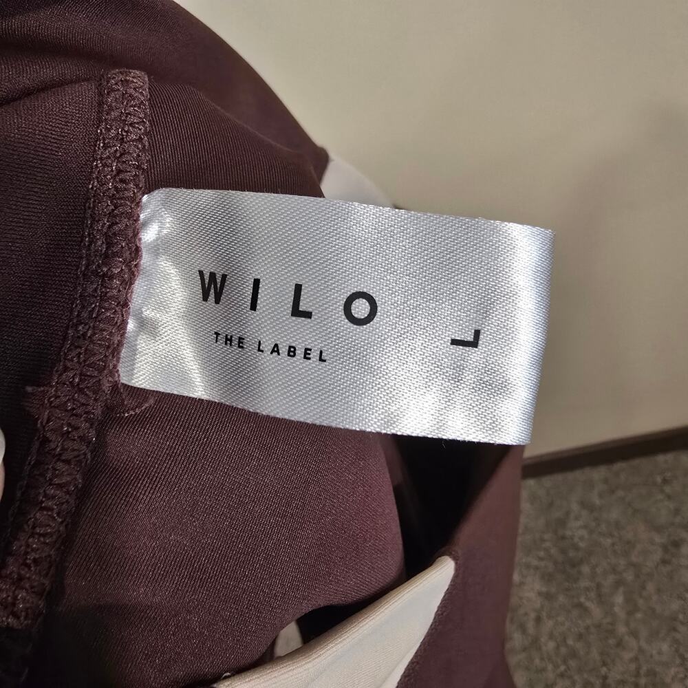 Women's Wilo The Label Brown & Tan Athletic Biker Shorts | Size Large - Picture 7 of 8